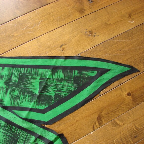 Vintage Anne Klein Oblong Long Scarf Wrap Green Black Abstract - Picture 6 of 11